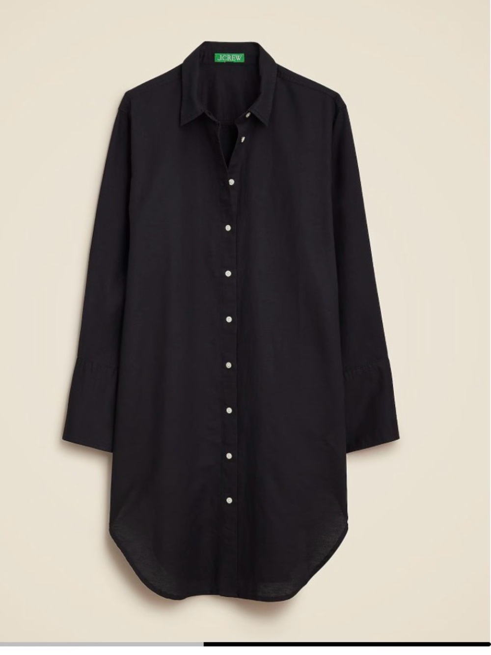 NWT - J. Crew Relaxed Fit linen/cotton blend cover-up Black SZ XL